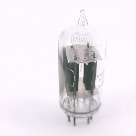 1 X 12AU7A RCA TUBE. 1958 PROD. 17MM BLACK PLATES. RECTANGULAR GETTER.100.CH166