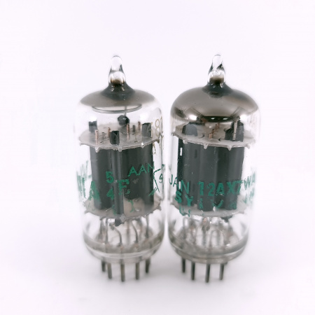 2 X 12AX7WA SYLVANIA TUBE. 1970s PROD. 17MM PLATES. MATCHED PAIR. 112. CH166