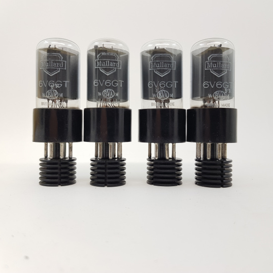 4 X 6V6GT MULLARD TUBE. NOS. MATCHED...