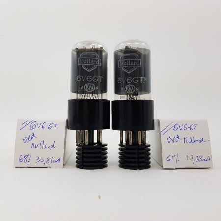 2 X 6V6GT MULLARD TUBE. USED. BRITISH PRODUCTION. MATCHED PAIR. FR J CODE.C143