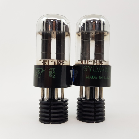2 X 6SN7GTB SYLVANIA TUBE. CHROME TOP. ANGLED BLACKPLATES. MATCHED PAIR. C143
