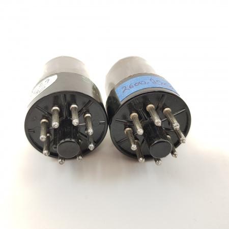 2 X 6SN7GTB SYLVANIA TUBE. CHROME TOP. ANGLED BLACKPLATES. MATCHED PAIR. C143