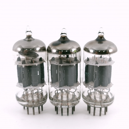 3 X 5751 SYLVANIA TUBE. 1960s PROD. SOLID GETTER. COPPER RODS. USED. 115. CH166