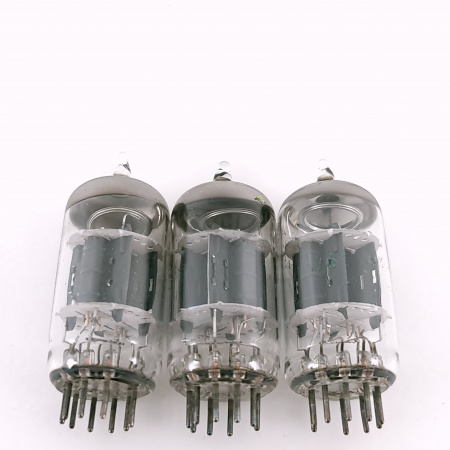 3 X 5751 SYLVANIA TUBE. 1960s PROD. SOLID GETTER. COPPER RODS. USED. 115. CH166