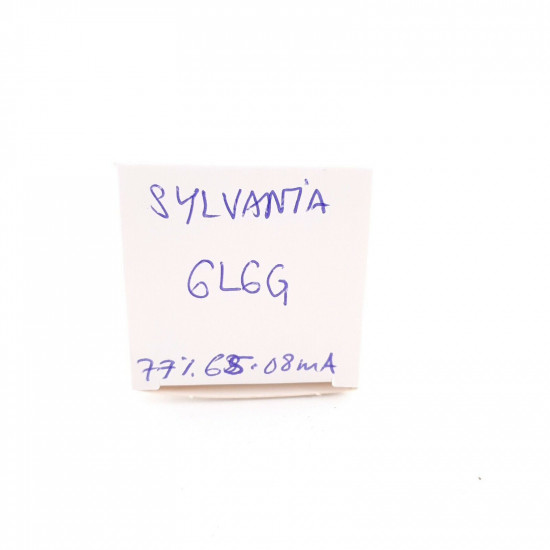 1 X 6L6G SYLVANIA TUBE. BLACK PLATES. 77%. CJ  ENA