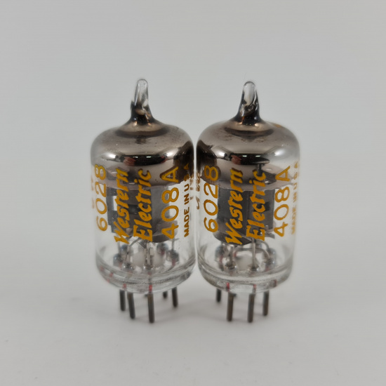 2 X 408A WESTERN ELECTRIC TUBE. 1950s...