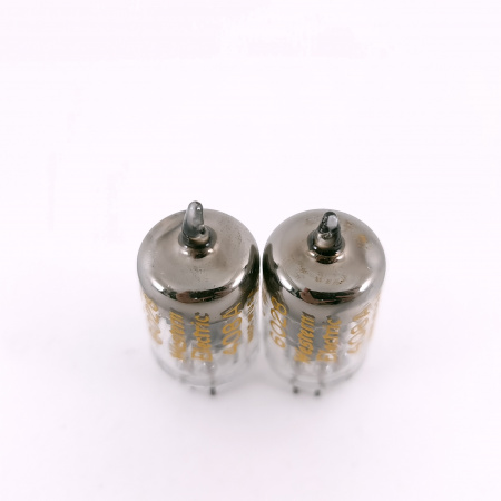 2 X 408A WESTERN ELECTRIC TUBE. 1950s PROD. BLACK PLATES. 118. CH166