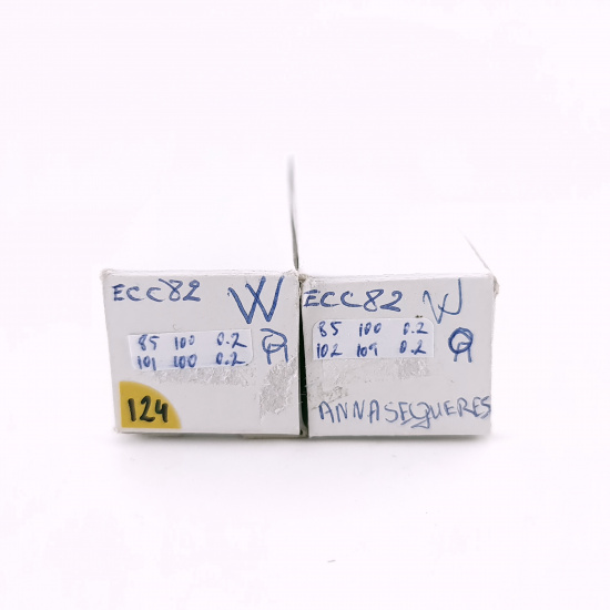 2 X ECC82 ANNA SEGHERS TUBE. 1960s TESLA PROD. PLATINUM MATCHED. 124. CH166
