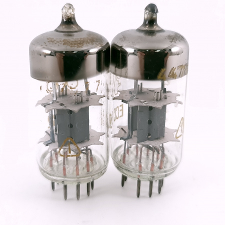 2 X ECC82 ANNA SEGHERS TUBE. 1960s TESLA PROD. PLATINUM MATCHED. 124. CH166