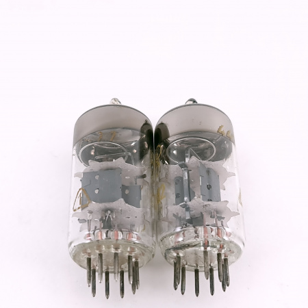 2 X ECC82 ANNA SEGHERS TUBE. 1960s TESLA PROD. PLATINUM MATCHED. 124. CH166