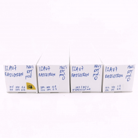 4 X 12AU7 RADIOTRON TUBE. 1960s RFT PROD. MATCHED QUAD. 126. CH166