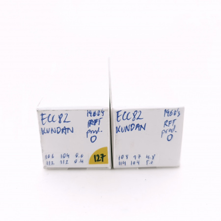 2 X ECC82 KUNDAN TUBE. 1960s RFT PROD. MATCHED PAIR. 127. CH166
