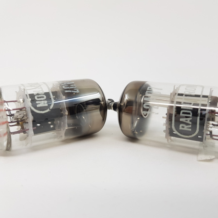 2 X 12AU7 RADIOTRON TUBE. 1960s PROD. 116/93% - 110/93%. PAIR MATCHED. C19