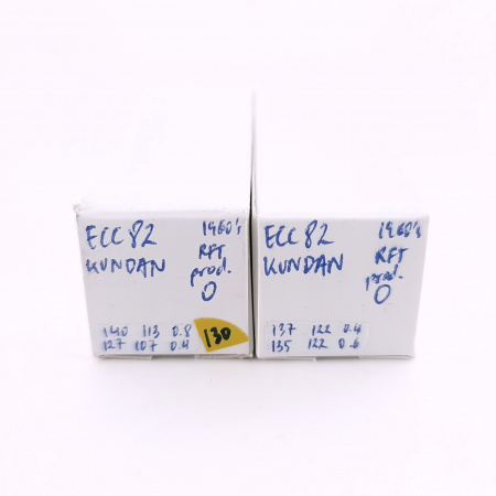 2 X ECC82 / 12AU7 KUNDAN TUBE. 1960s RFT PROD. MATCHED PAIR. 130. CH166