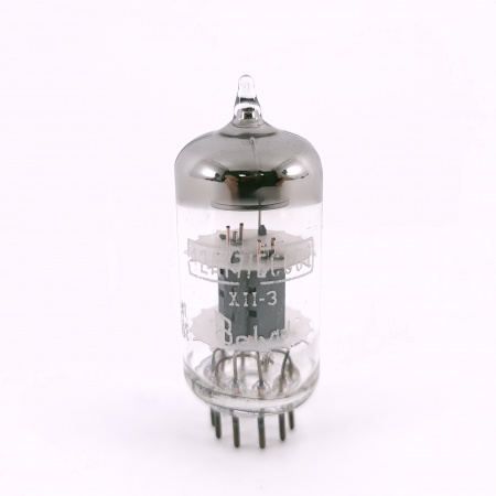 1 X 12AT7 BELVU TUBE. 1960s LA RADIOTECHNIQUE PROD. COPPER RODS. 133. CH166