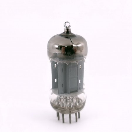 1 X ECC83 MINIWATT TUBE. 1958 PROD. 17MM PLATES. U-FOIL GETTER. USED. 145.CH166