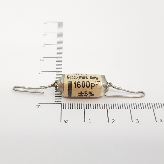1 X CAPACITOR RFT 1600PF 500V 5%....