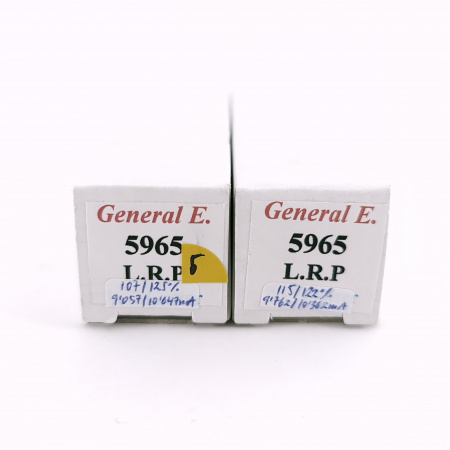 2 X 5965 GENERAL ELECTRIC TUBE. 1960s PROD. 17MM PLATES. MATCHED PAIR. 5. CH167
