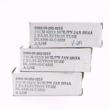 3 X JAN 5814A PHILIPC ECG TUBE. 1980s PROD. 17MM PLATES. MATCHED TRIO. 6. CH167