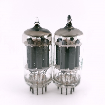 2 X 5814A SYLVANIA TUBE. 1960s PROD. 17MM PLATES. MATCHED PAIR. USED. 7. CH167