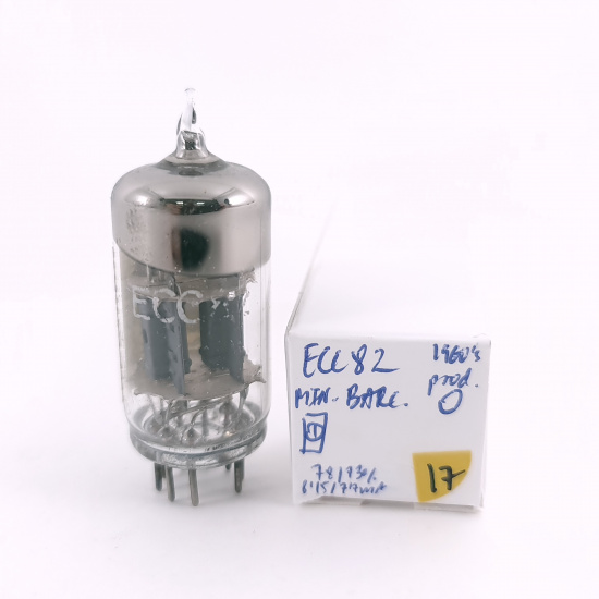 1 X ECC82 MINIWATT BARCELONA TUBE. 1960s PROD. USED. 17. CH167