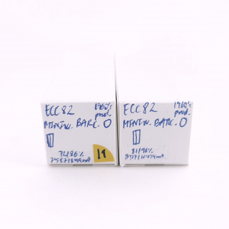 2 X ECC82 MINIWATT BARCELONA TUBE. 1960s PROD. MATCHED PAIR. USED. 19. CH167