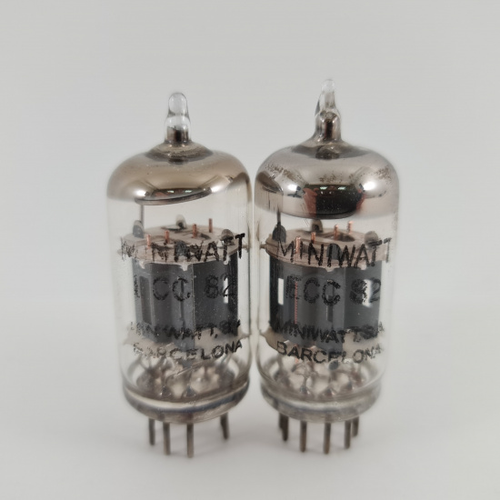 2 X ECC82 MINIWATT BARCELONA TUBE....