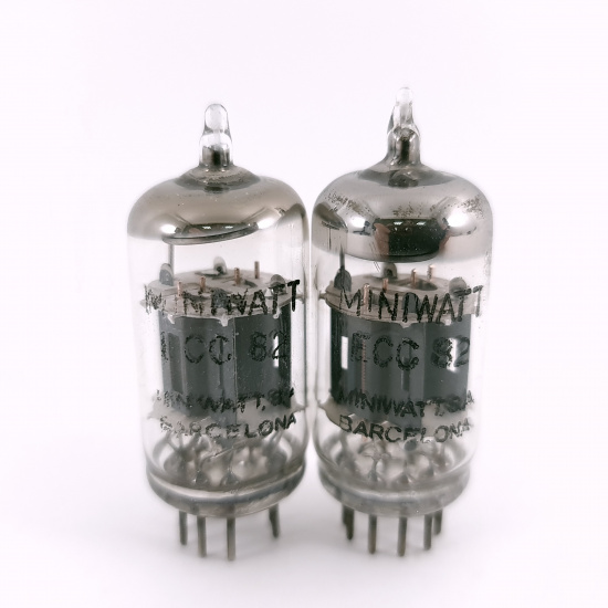 2 X ECC82 MINIWATT BARCELONA TUBE....