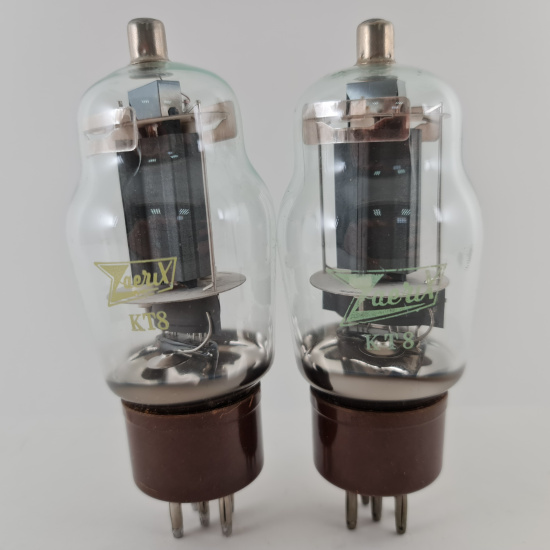 2 X KT8 ZAERIX TUBE. RUSSIAN PROD. DUAL GETTER. MATCHED PAIR. 1. CP216