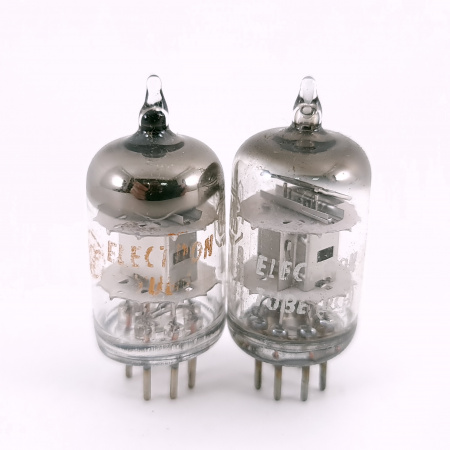 2 X 6AK5 RCA TUBE. 1950s PROD. CHROME PLATES. MATCHED PAIR. 31. CH167