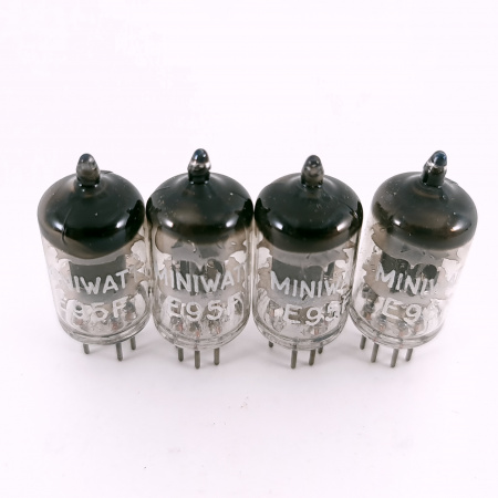 4 X E95F / 6AK5 MINIWATT TUBE. 1960s PROD. BLACK PLATES. SQ. 33. CH167