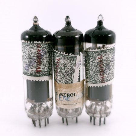 3 X 6AQ5 / EL90 MINIWATT BARCELONA TUBE. 1950s PROD. MATCHED TRIO. 49. CH167