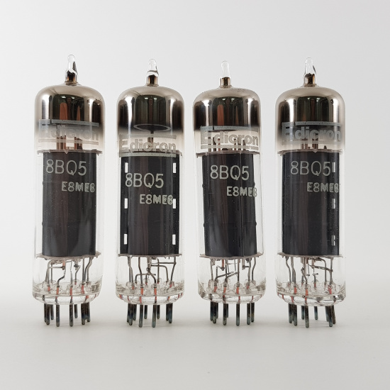 4 X 8BQ5 EDICRON TUBE. MATCHED QUAD....