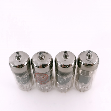 4 X E80F TUBE. 1960s PHILIPS PROD. GOLD PIN. MATCHED TRIO. 57. CH167