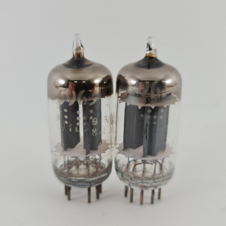 2 X 5963 GENERAL ELECTRIC TUBE. 1950s PROD. 17MM. D-G. MATCHED PAIR. 58. CH167