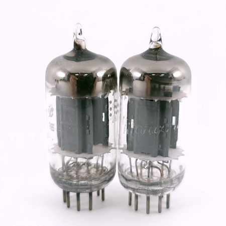 2 X 5963 GENERAL ELECTRIC TUBE. 1950s PROD. 17MM. D-G. MATCHED PAIR. 58. CH167