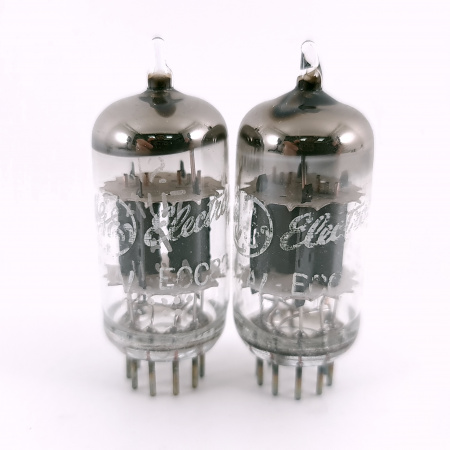 2 X 12AU7A GENERAL ELECTRIC TUBE. 1970s PROD. MATCHED PAIR. USED. 67. CH167