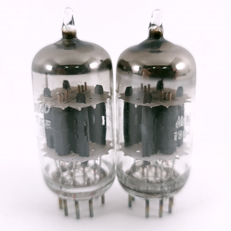 2 X 12AU7A GENERAL ELECTRIC TUBE. 1970s PROD. MATCHED PAIR. USED. 67. CH167