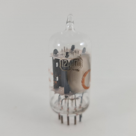 1 X  12AU7A RCA TUBE. 1950s PROD. 17MM PLATES. D-G. CLEAR TOP. USED. 77. CH167