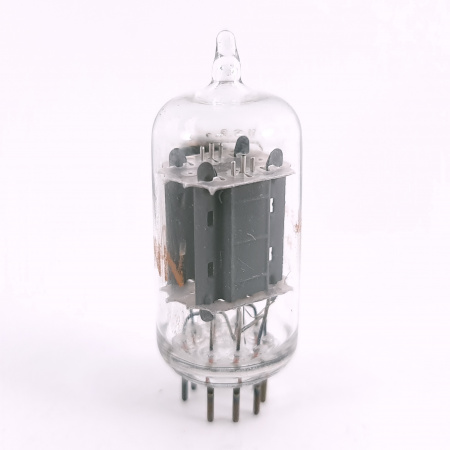 1 X  12AU7A RCA TUBE. 1950s PROD. 17MM PLATES. D-G. CLEAR TOP. USED. 77. CH167