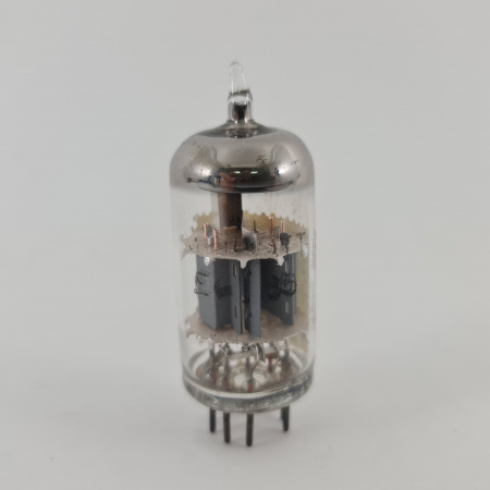 1 X ECC85 MINIWATT BARCELONA TUBE. 1960s PROD. SMOOTH PLATE. HIGH GAIN.93.CH167