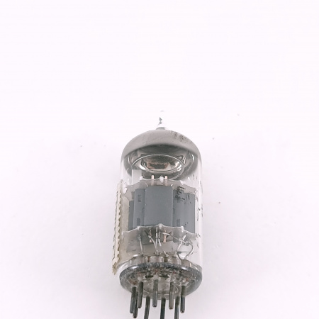 1 X ECC85 MINIWATT BARCELONA TUBE. 1960s PROD. SMOOTH PLATE. HIGH GAIN.93.CH167