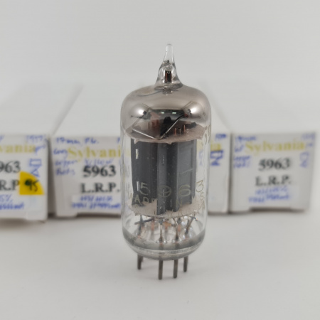 4 X 5963 SYLVANIA TUBE. 1950s PROD. 17MM GREY PLATES. MATCHED QUAD. 95. CH167