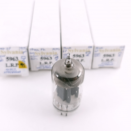 4 X 5963 SYLVANIA TUBE. 1950s PROD. 17MM GREY PLATES. MATCHED QUAD. 95. CH167