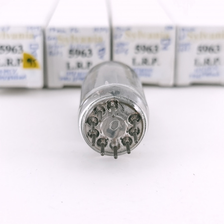 4 X 5963 SYLVANIA TUBE. 1950s PROD. 17MM GREY PLATES. MATCHED QUAD. 95. CH167