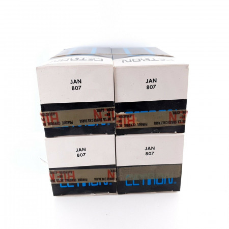 4 X JAN 807 CETRON TUBE. USA PROD. BLACK PLATES. MATCHED  QUAD. NOS/NIB. CJ  ENA