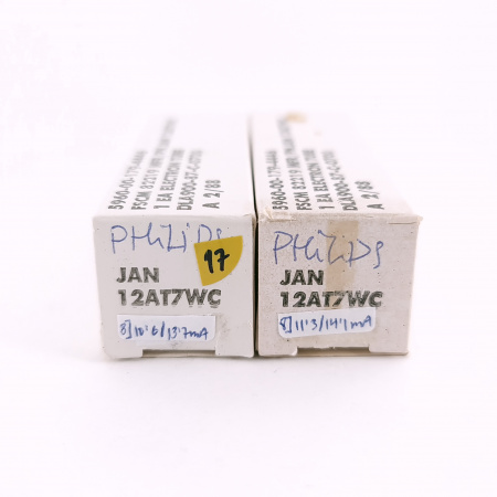 2 X 12AT7WC PHILIPS ECG TUBE. 1980s PROD. COPPER RODS. MATCHED PAIR. 97. CH167