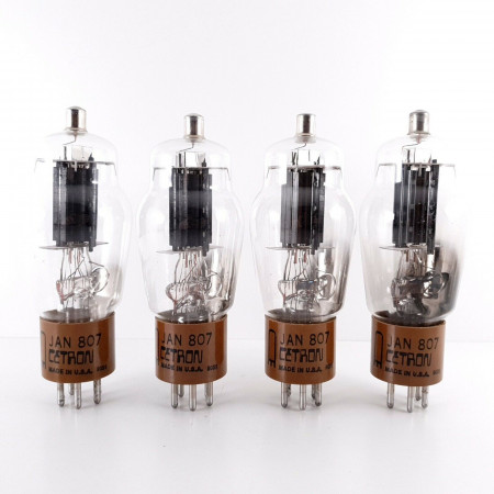 4 X JAN 807 CETRON TUBE. USA PROD. BLACK PLATES. MATCHED  QUAD. NOS/NIB. CJ  ENA