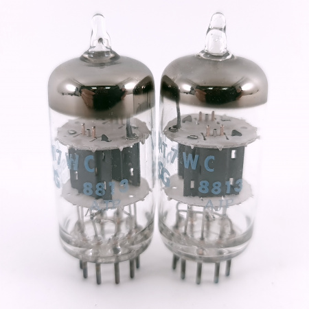 2 X 12AT7WC PHILIPS ECG TUBE. 1980s PROD. COPPER RODS. MATCHED PAIR. 97. CH167