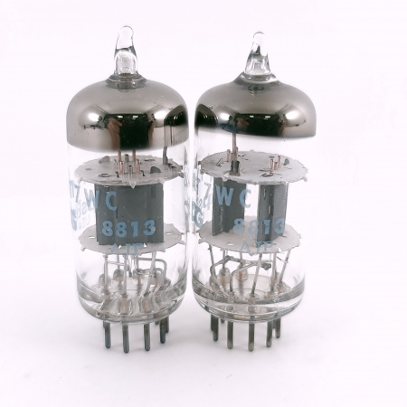 2 X 12AT7WC PHILIPS ECG TUBE. 1980s PROD. COPPER RODS. MATCHED PAIR. 98. CH167